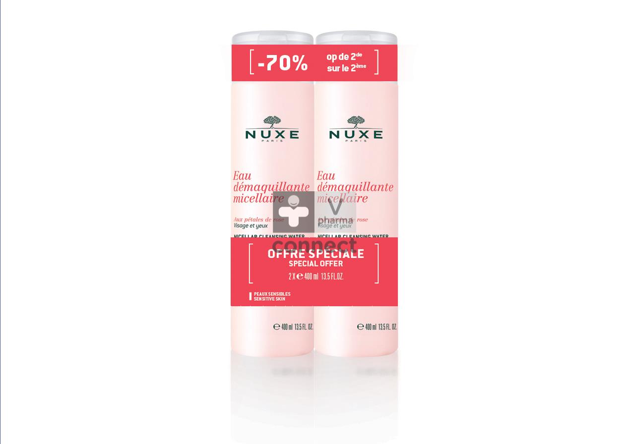 Nuxe Eau Démaquillante Micellaire 2 x 400 ml Prix Promo