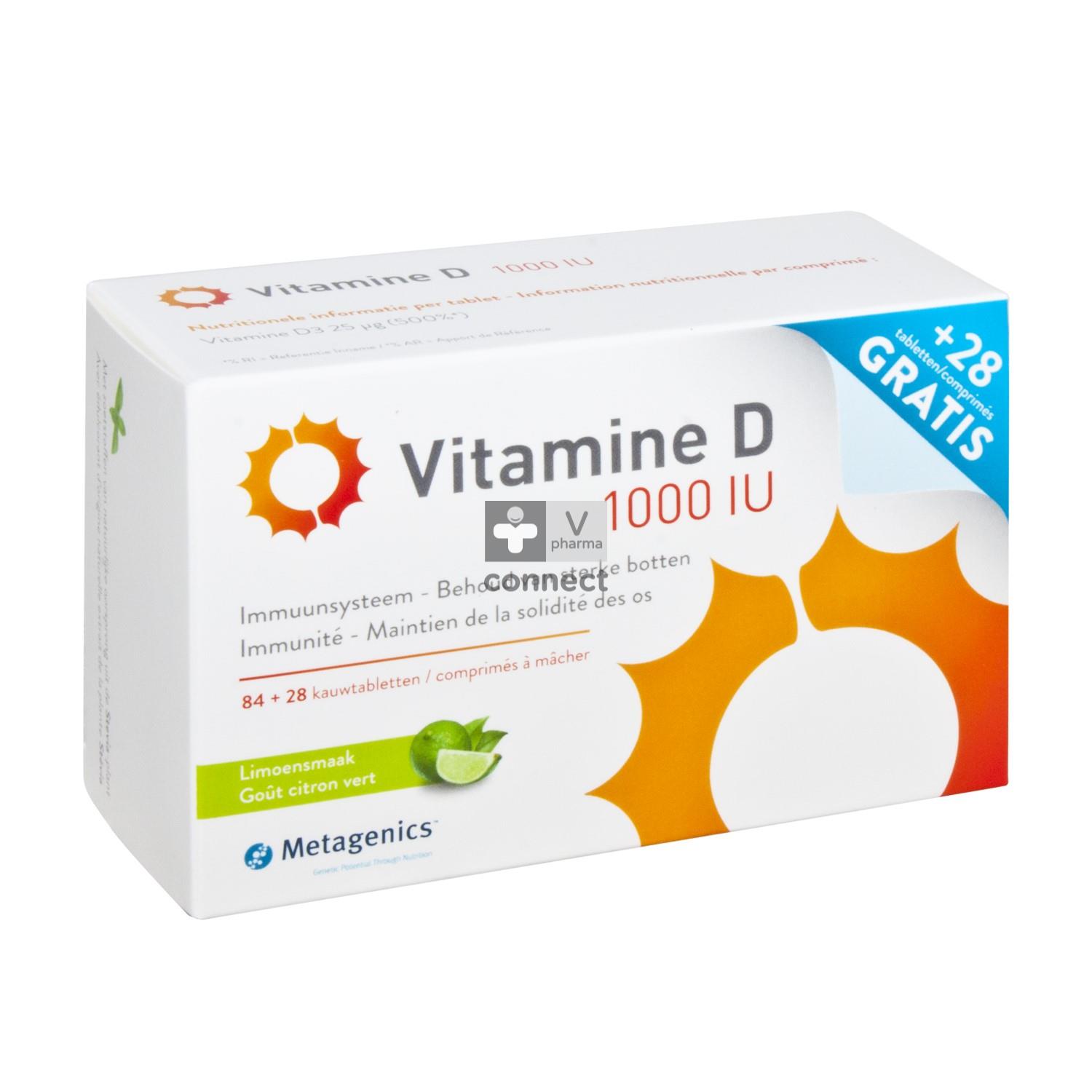 Metagenics Vitamine D 1000 IU 84 Comprimés 28 Gratuit