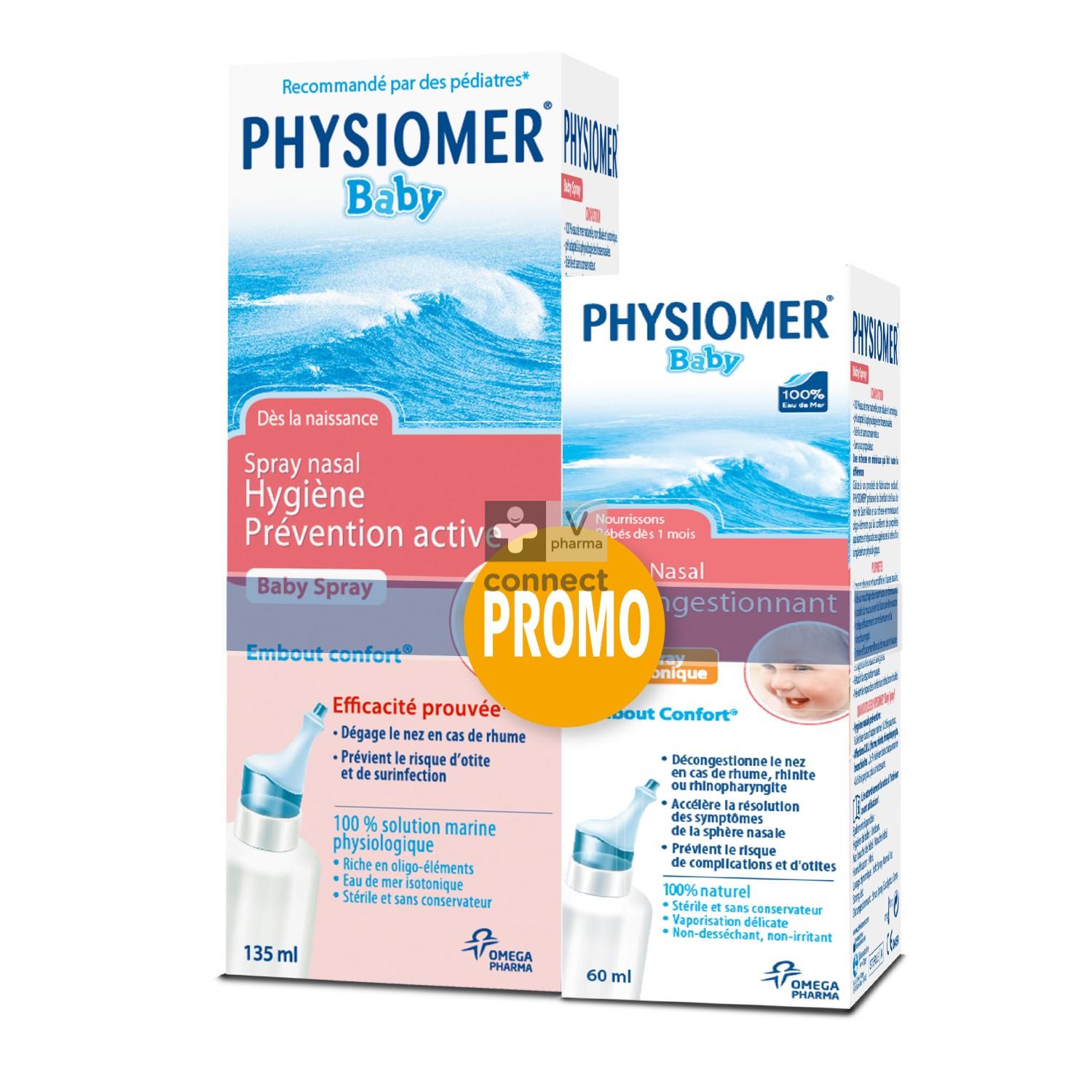 Physiomer Baby Spray Nasal Isotonic 135 Ml Hypertonic 60 Ml Prix Promo