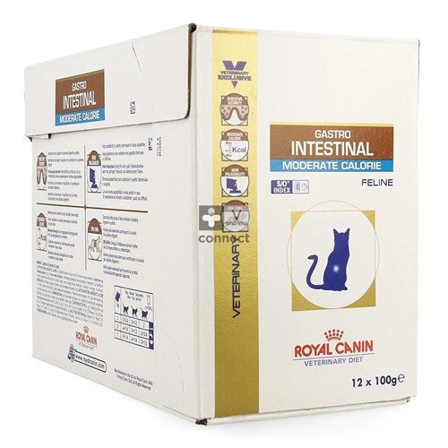 Royal Canin Veterinary Diet Feline Gastro Intestinal Moderate Calorie 12 Sachets