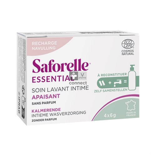 Saforelle Essential Soin Lavant Apaisant Recharge X4