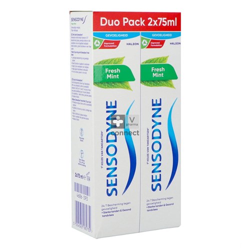 Sensodyne Fresh Mint Tandpasta Tube 2x75ml