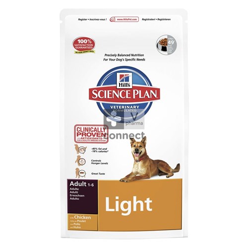 Hills Science Plan Canine Adult Light 12 Kg Poulet