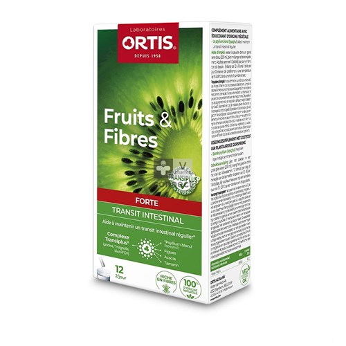 Ortis Fruits Fibres Compl.Transiplus Stick 12 X 10 g