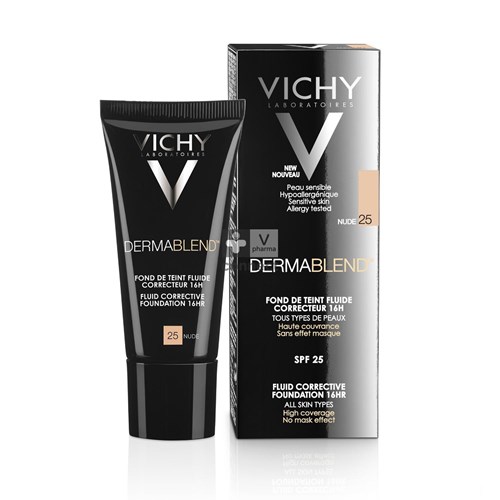 Vichy Dermablend Fond de Teint Fluide Correcteur 16H 25 Nude 30 ml