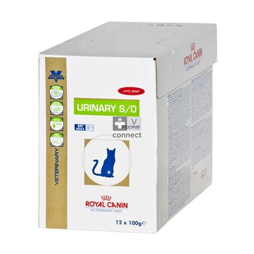 Royal Canin Veterinary Diet Feline Urinary S/O 100 g 12 Sachets Bœuf