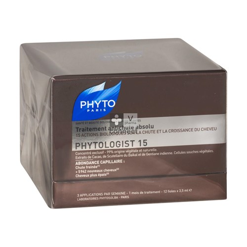 Phyto Phytologist 15 Traitement antichute 2 x 12 Fioles Prix Promo 2ème -50%