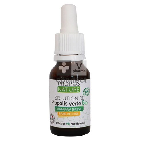 Propos Nature Oplossing van groene propolis Bio Zonder alcohol 15 ml