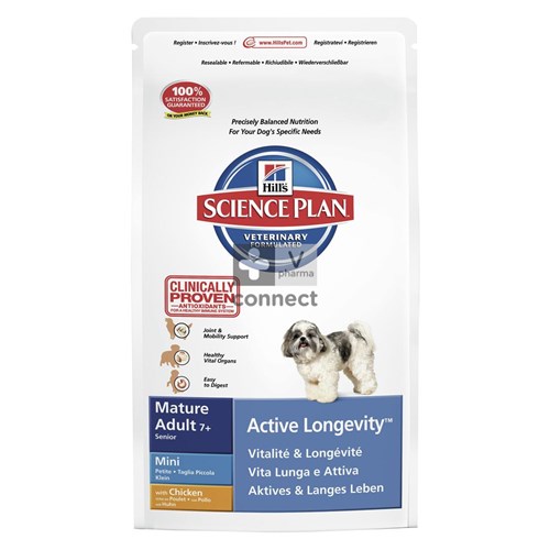 Hills Science Plan Canine Mature Adult Active Longevity Mini 7,5 Kg Poulet