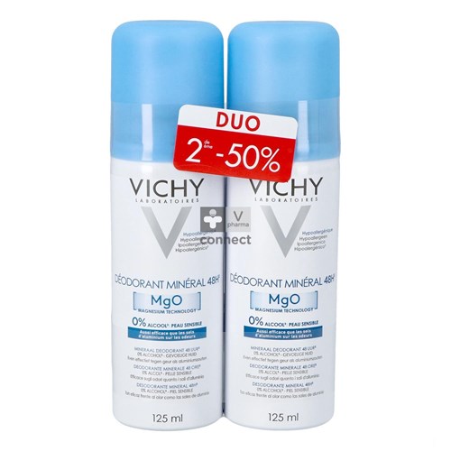 Vichy Déo Mineral 48H Aerosol 2 x 125 ml  Promo