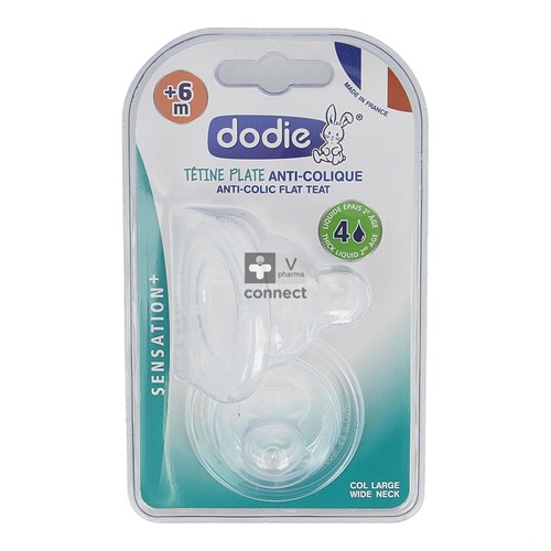 Dodie Tetine Plate Col Large Silicone Débit 4 Epais +6 Mois