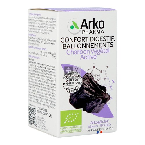 Arkogelules Charbon Vegetal Bio 150 Capsules