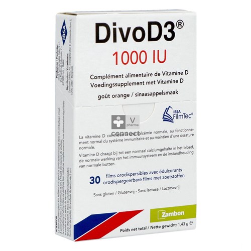 Divod3 1000Ui 30 Films Orodispersibles