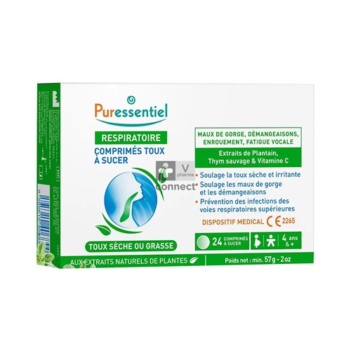 Puressentiel Respiratoire Toux Comprimés A Sucer 24