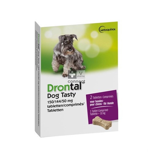 Drontal Tasty Bone Chien 10Kg 2 Comprimés