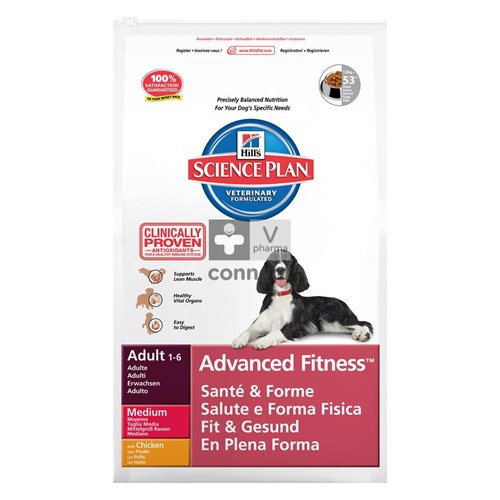 Hills Science Plan Canine Adult Advanced Fitness Medium 12 Kg Poulet