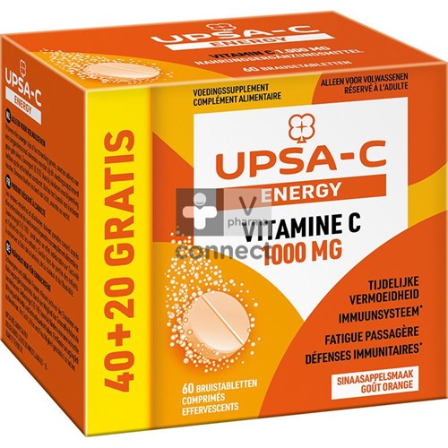 Upsa C Energy 1000mg Bruistabl 60