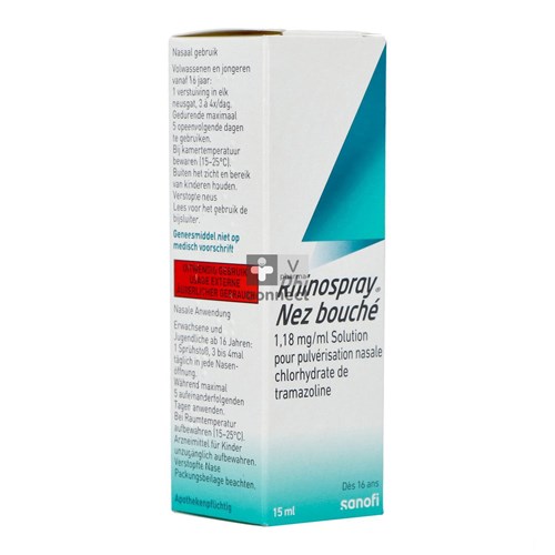 Rhinospray Verstopteneus 1,18mg/ml Neusspr Opl15ml