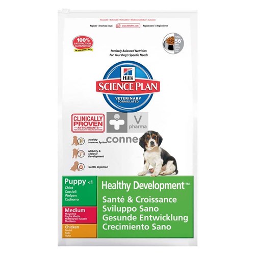 Hills Science Plan Canine Puppy Healthy Development Medium 12 kg Poulet