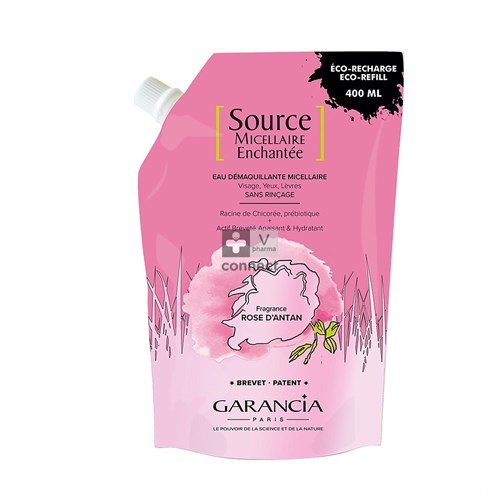 Garancia Source Micellaire Enchantée Eau Démaquillante à la Rose Recharge 400 ml