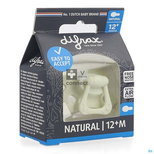 Difrax Fopspeen Natural 12m+ Uni/pure Assorti