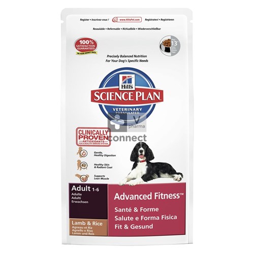 Hills Science Plan Canine Adult Advanced Fitness Medium 3 Kg Agneau - Riz