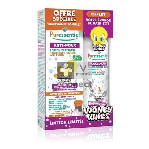 Puressentiel A/luizen Set Looney Tunes 2 Prod.